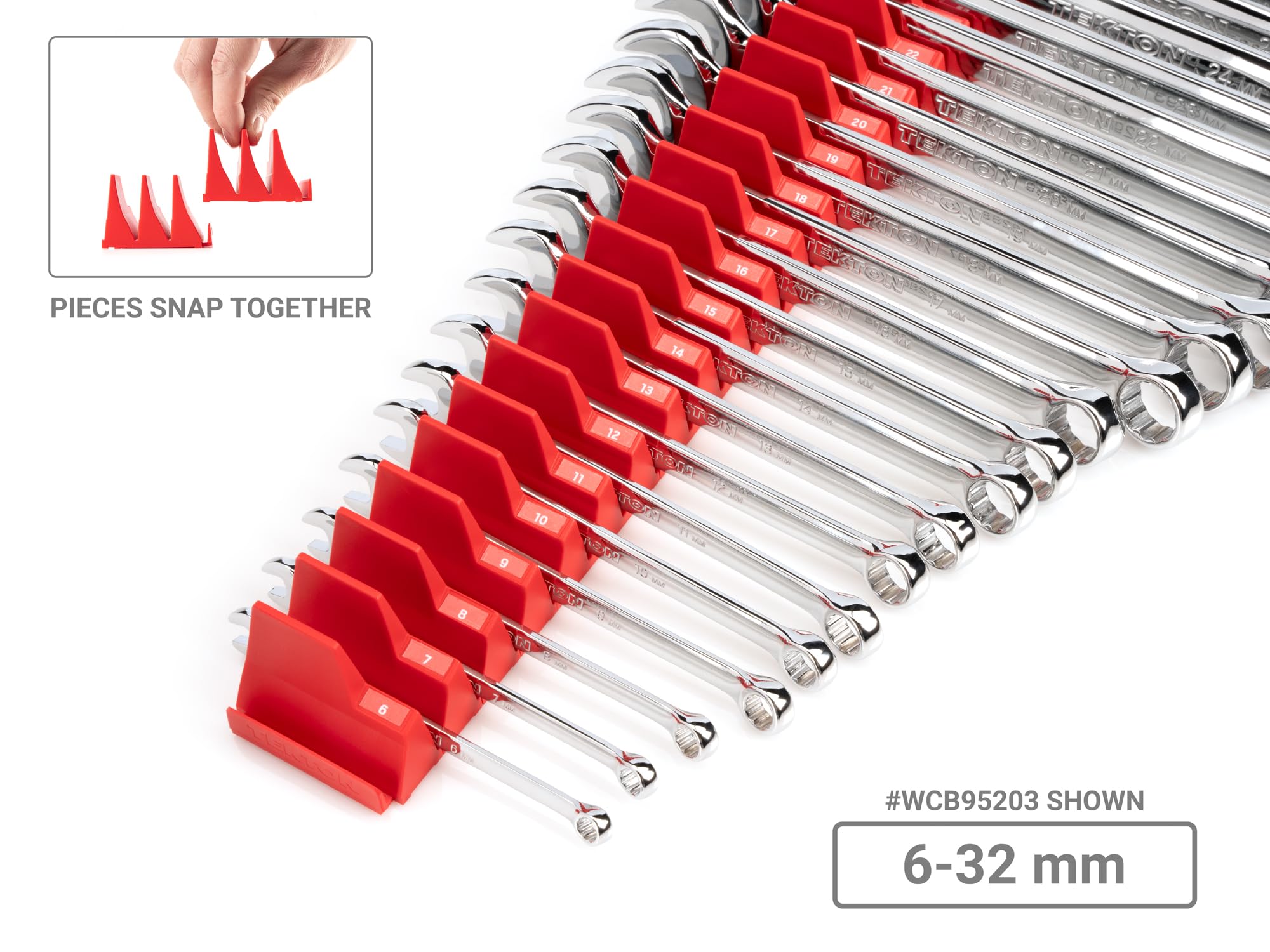 TEKTON Combination Wrench Set with Modular Organizers, 34